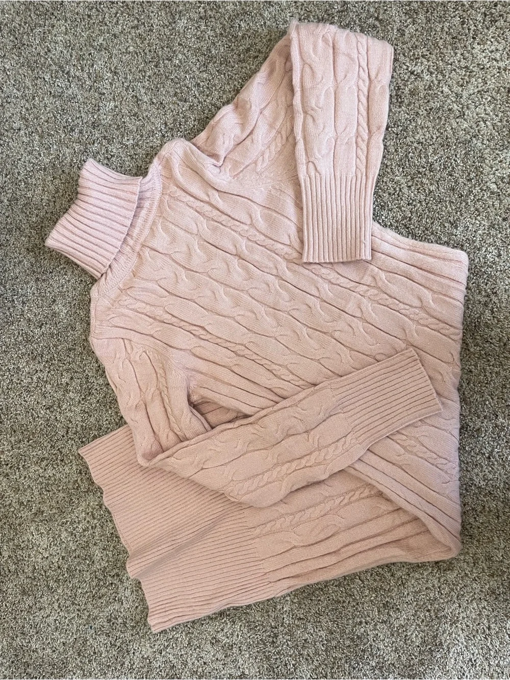 NWOT Women's Cable Knit Turtleneck Sweater Dress - Pink